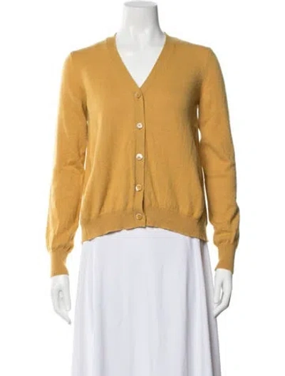 Pre-owned Marni Cashmere V-neck Sweater In Yellow