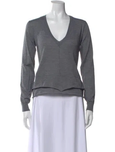 Pre-owned Marni Cashmere V-neck Top W/ Tags In Gray