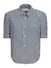 Marni Seersucker Checked Shirt In Blue