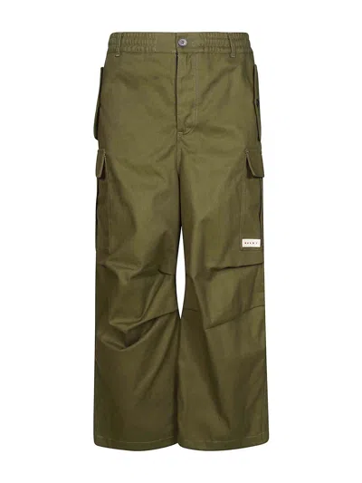 Marni Wide-leg Cargo Pants In Green