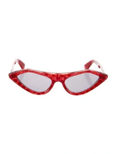 Pre-owned Marni Cat-eye Mirrored Sunglasses In Red