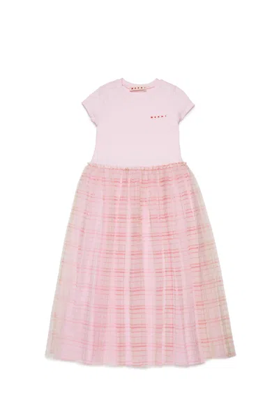 Marni Kids' Ceremonial Dress With Tulle In Pink