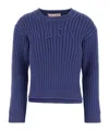 Marni Cerulean Cotton Blend Sweater In Bluesodalite
