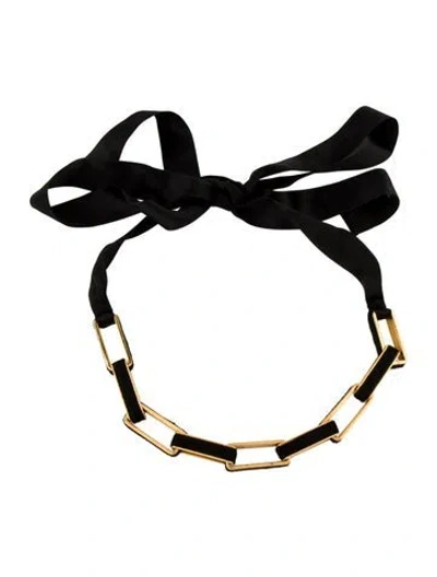 Pre-owned Marni Chain Link Ribbon Collar Necklace, 73" In Multicolor