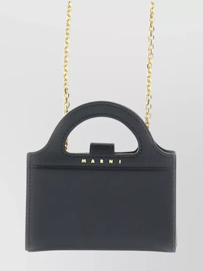 Marni Chain Strap Cardholder Gold-tone In Black