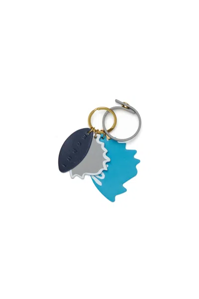 Marni Kids' Logo-embossed Floral-pendant Keyring In Multi