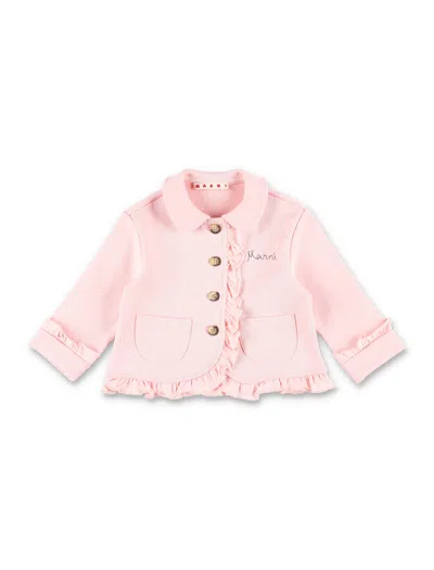 Marni Charming Mini Cotton Jacket For Girls In Pink