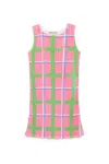 Marni Abito Tubino In Maglia A Coste Allover Check In Pink