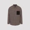 Marni Brown Virgin Wool Check Grain De Poudre Wool Shirt In Brown