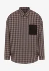 Marni Brown Virgin Wool Check Grain De Poudre Wool Shirt In Brown