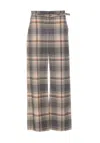 Marni Belted Check-print Trousers In Grey