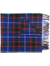 Marni Check-pattern Knitted Scarf In Blue