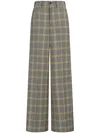Marni Check-pattern Palazzo Pants In Yellow