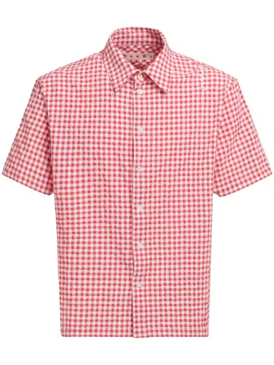 Marni Check Pattern Shirt In Pink