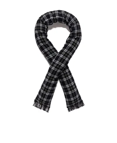 Marni Check-pattern Wool Scarf In Black