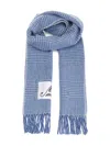 Marni Double-face Wool Scarf Scarves And Foulards Blue In Blue