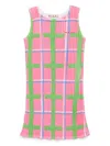 Marni Abito Tubino In Maglia A Coste Allover Check In Pink