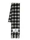 Marni Wool Check Scarf In Black