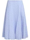 Marni Check-print Midi Skirt In 蓝色