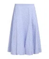 Marni Check-print Midi Skirt In Blue