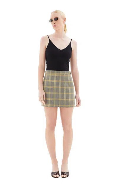 Marni Check Print Mini Skirt In Chy20 Lemmon