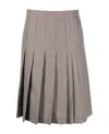 Marni Check-print Pleated Midi Skirt In Gray