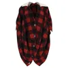 Marni Check-print Poncho Jacket In Red And Black Wool In Red