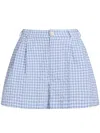 Marni Check-print Shorts In Blue
