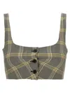 Marni Check Print Virgin Wool Tank Top In Gray