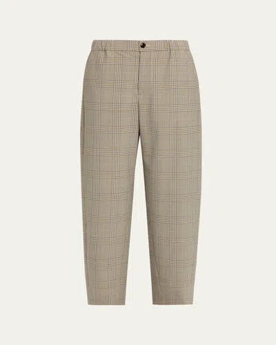 Marni Check Straight-leg Trousers With Elastic Waistband
