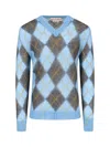 Marni Argyle-intarsia Sweater In Clear Blue