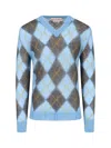Marni Argyle-intarsia Sweater In Light Blue