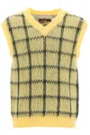 Marni Check Mohair-blend Vest In Chy56