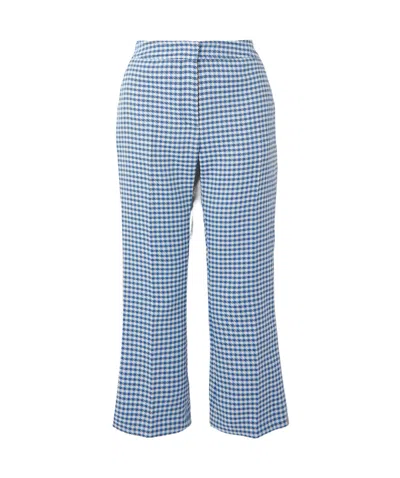 Marni Check Woven Bell-bottoms In Blue