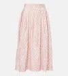Marni Landscapes Cotton Poplin Midi Skirt In Pink