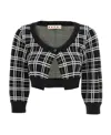 Marni Check Cardigan Sweater, Cardigans White/black In Black