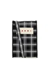 Marni Checked Crossbody Bag In Black