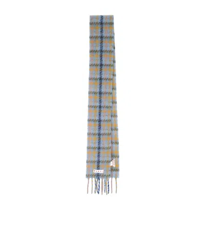 MARNI MARNI CHECKED FRINGED SCARF