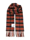 Marni Double-face Wool Scarf Scarves And Foulards Orange In Red
