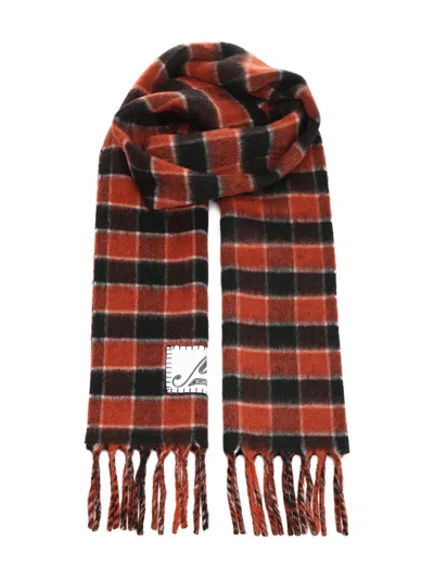 MARNI CHECKED FRINGED SCARF