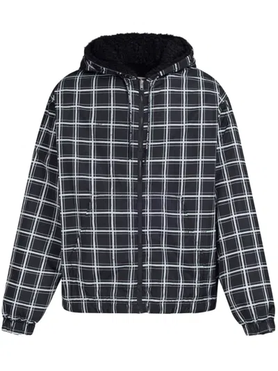 Marni Checked Hooded Jacket In Black