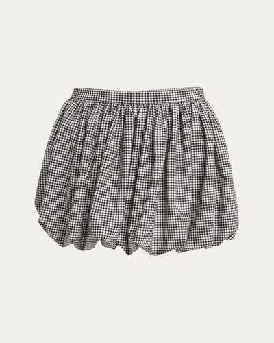 Marni Checked Mini Balloon Skirt In Black