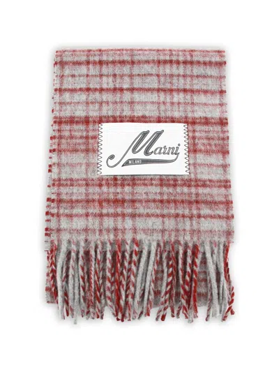 MARNI CHECKED SCARF WITH FRINGES