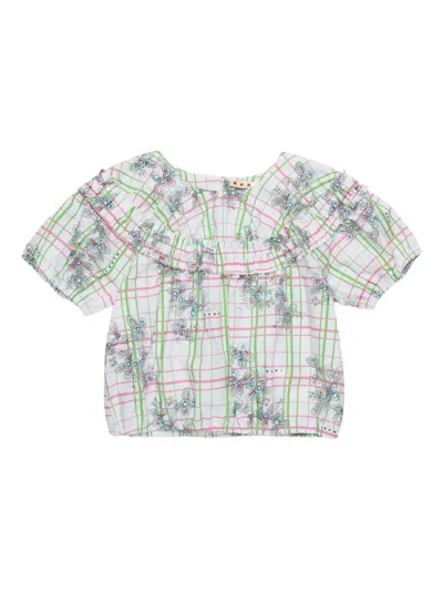 Marni Kids' Checked Shirt In White