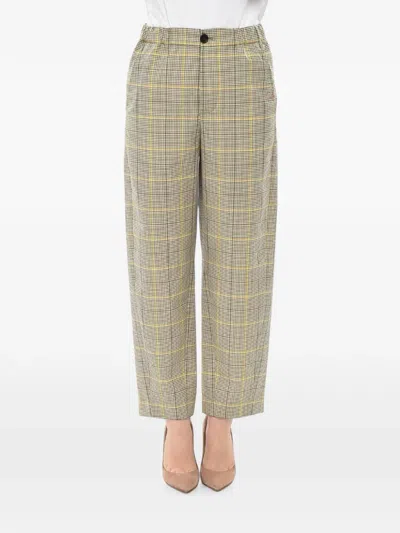 Marni Checked Straight-leg Trousers In Gray