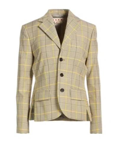 Marni Checked Suit Jacket In Multi
