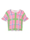 Marni Checked T-shirt In Rosa