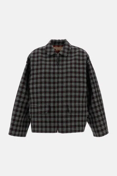 Marni Checked Wool Jacket In Multi