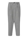 Marni Checked Wool Trousers In Gray