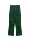 Marni Checked Wool Trousers In Green